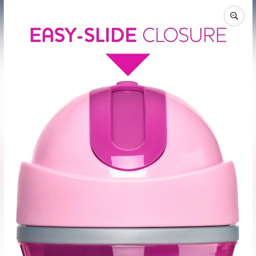 Like New! Chicco Insulated Flip-Top Straw Cup 9oz, Pink/Purple, 12m+ (2pk)‎